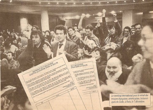 Meeting contre la Guerre du Golfe, Paris, Salle de la Mutualité, 7 décembre 1990.