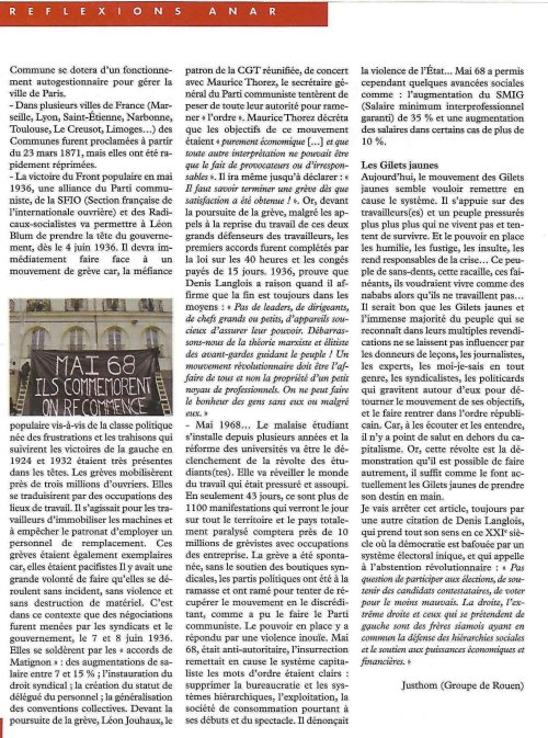 Article Le Monde Libertaire 2018 