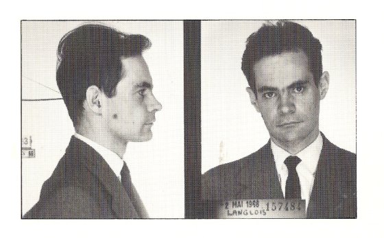 Photos anthropométriques de Denis Langlois, futur avocat, inculpé comme objecteur de conscience en 1966.
